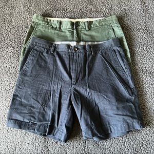 Bundle of 2 Chino Shorts Size 34 Navy Green Old Navy Amazon Essentials 9"& 7"